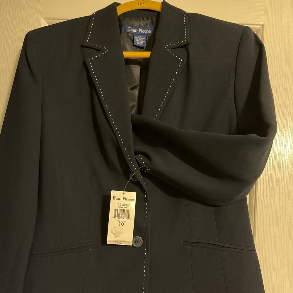 Evan-Picone Navy Jacket with white stitching - NWT